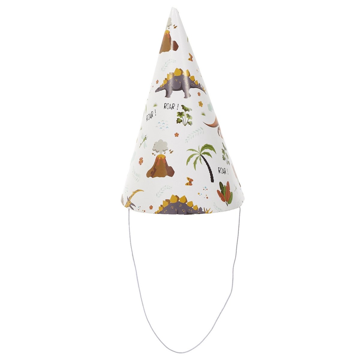 6 chapeaux de fête dinosaure
