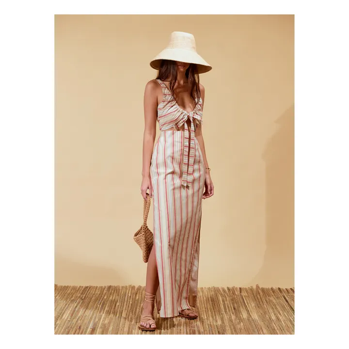 Soleil Soleil Robe Odette Rayures Lin | Beige