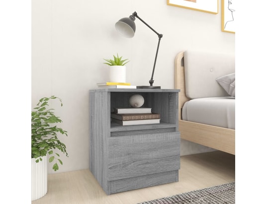 VIDAXL - Table de chevet sonoma gris 40x40x50 cm bois d'ingénierie