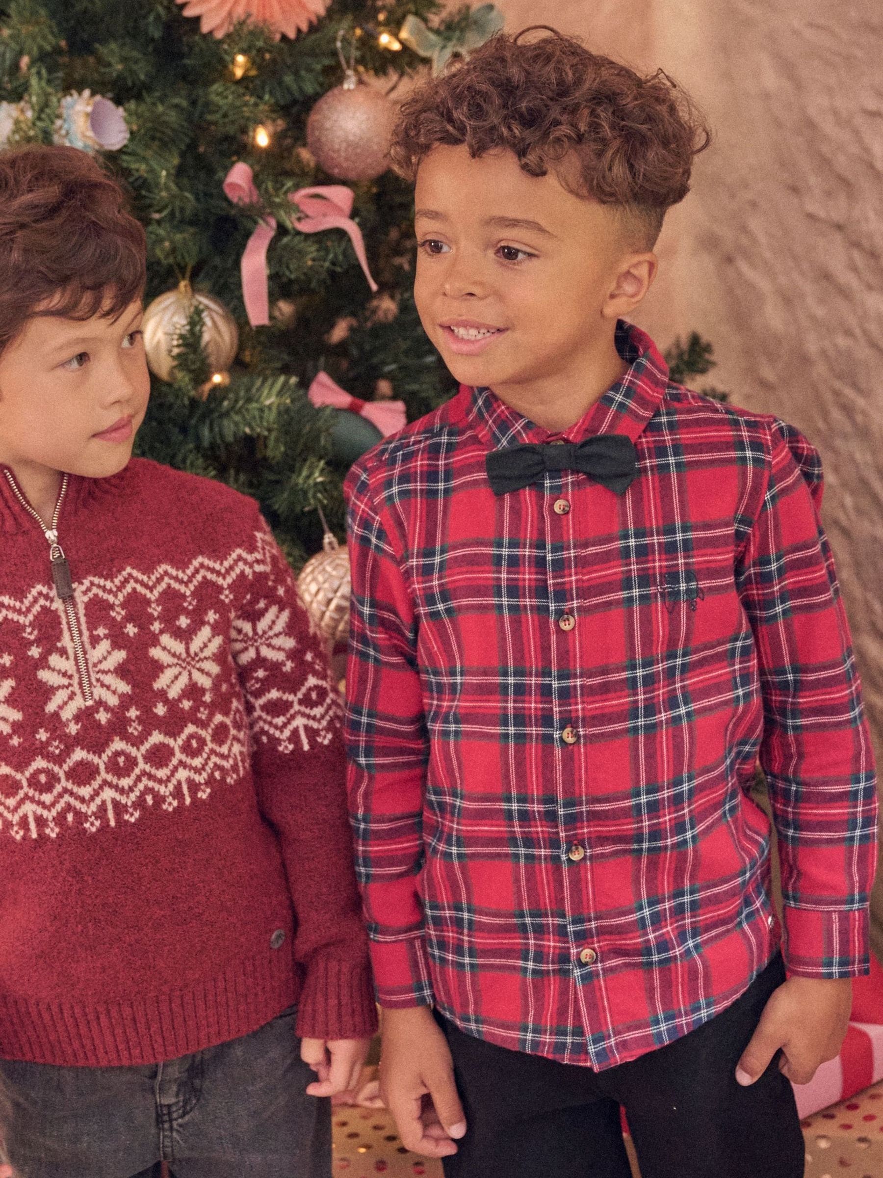 Rood - Angel & Rocket Camden Brushed Shirt With Bow Tie