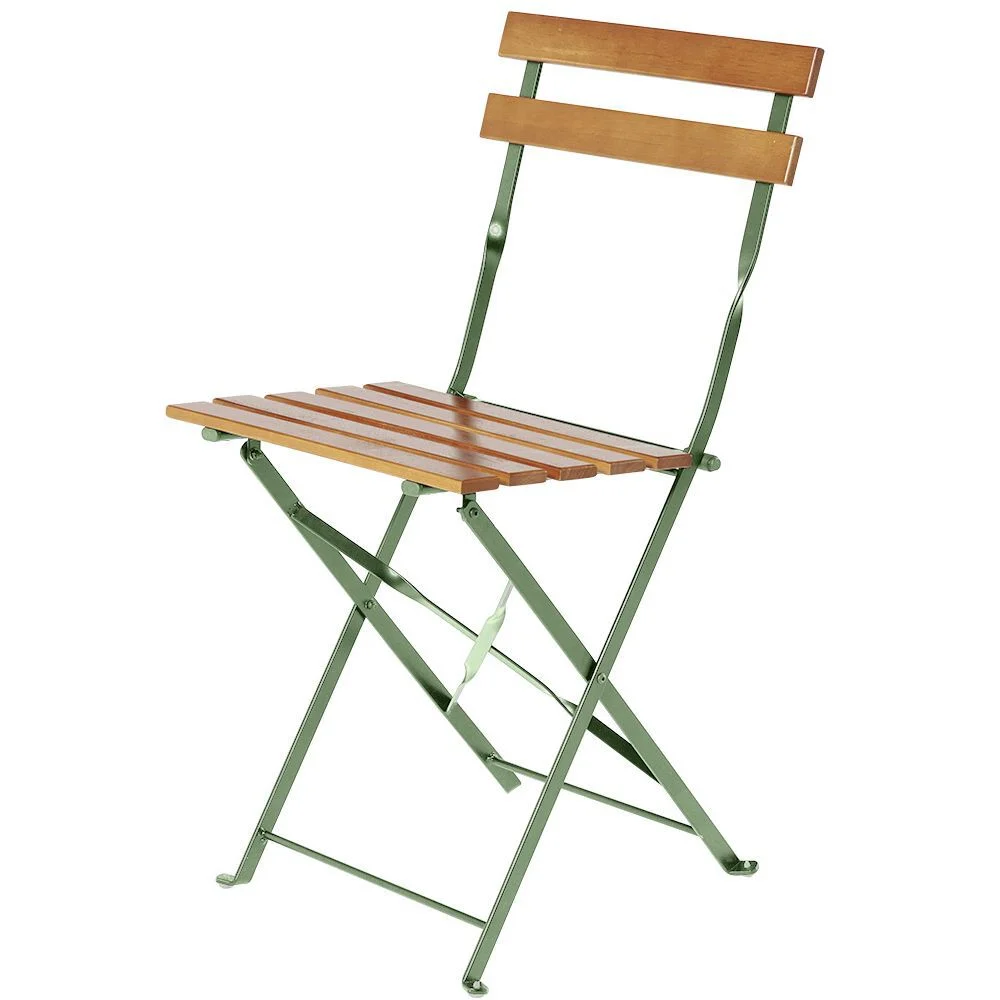 Chaise de jardin Bali pliante métal et bois 39x47xH79cm