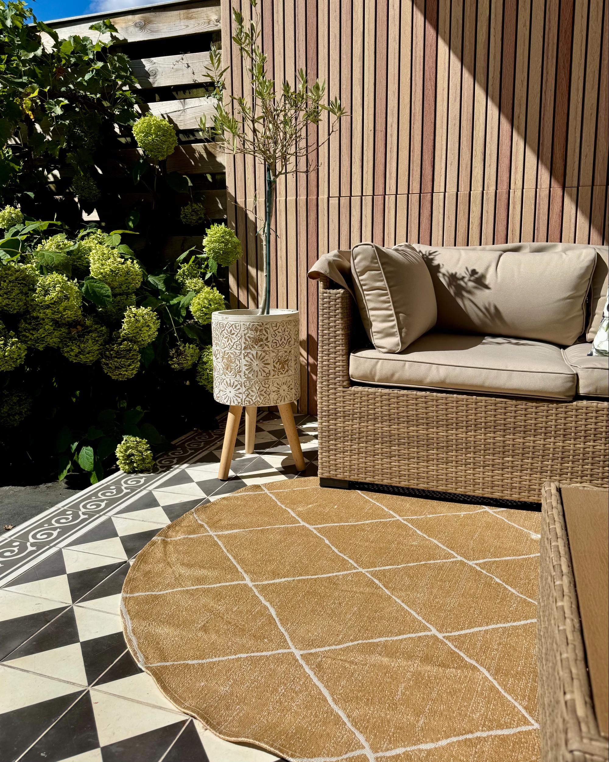 Tuintapijt GWALIOR Beige ø 120 cm