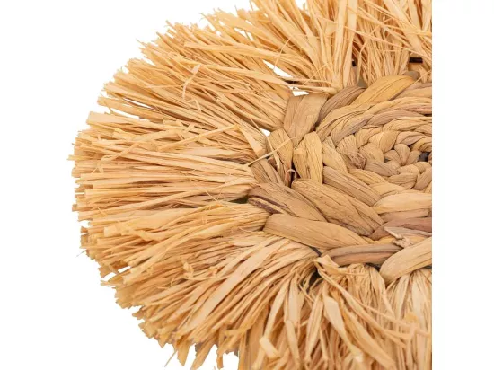 Figurine décorative murale en fibre naturelle marron d30x02h