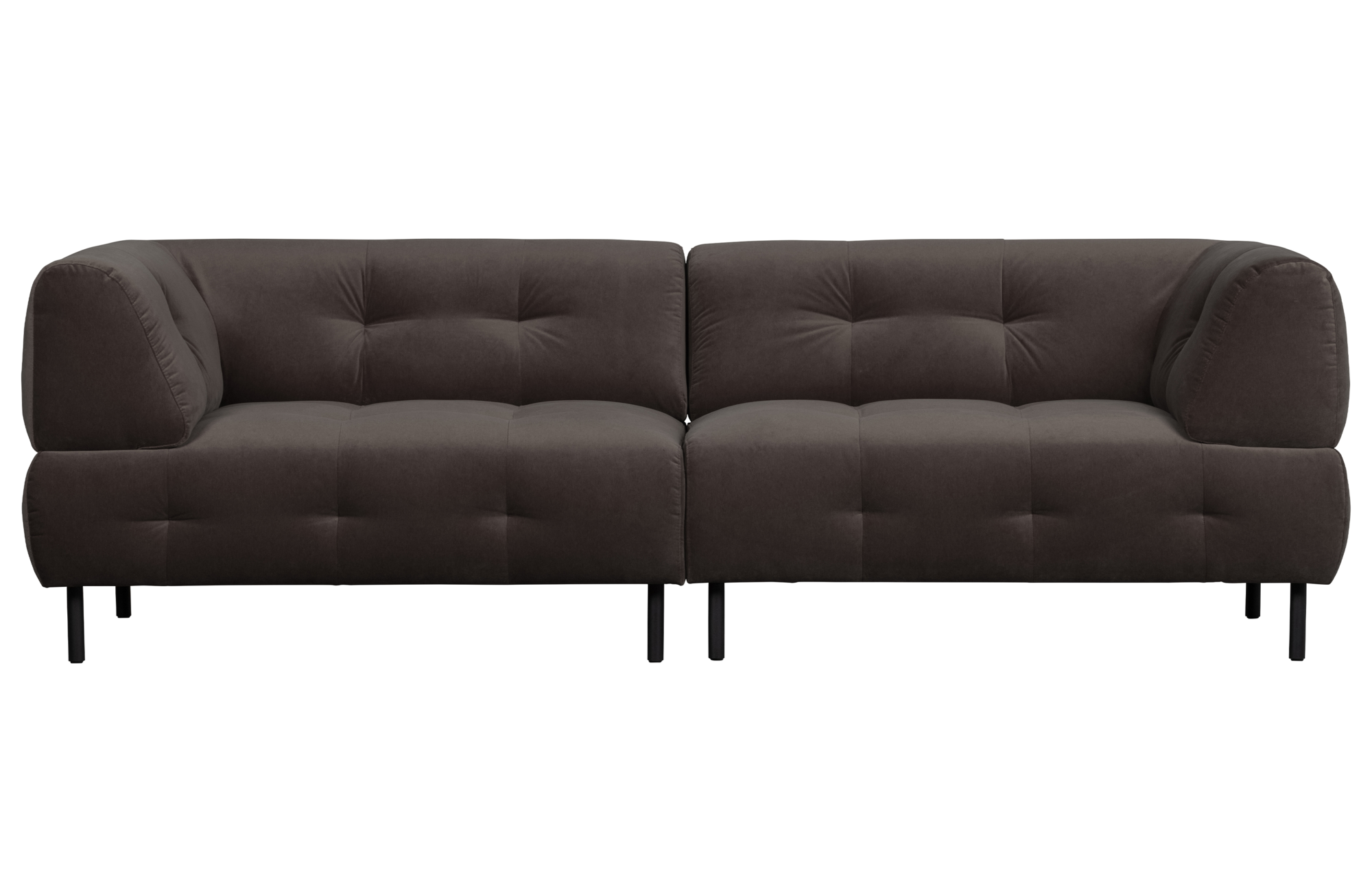 WOOOD Exclusive 4-zitsbank Lloyd gewassen fluweel Bank 4-zits Lloyd gewassen fluweel - Cast Iron