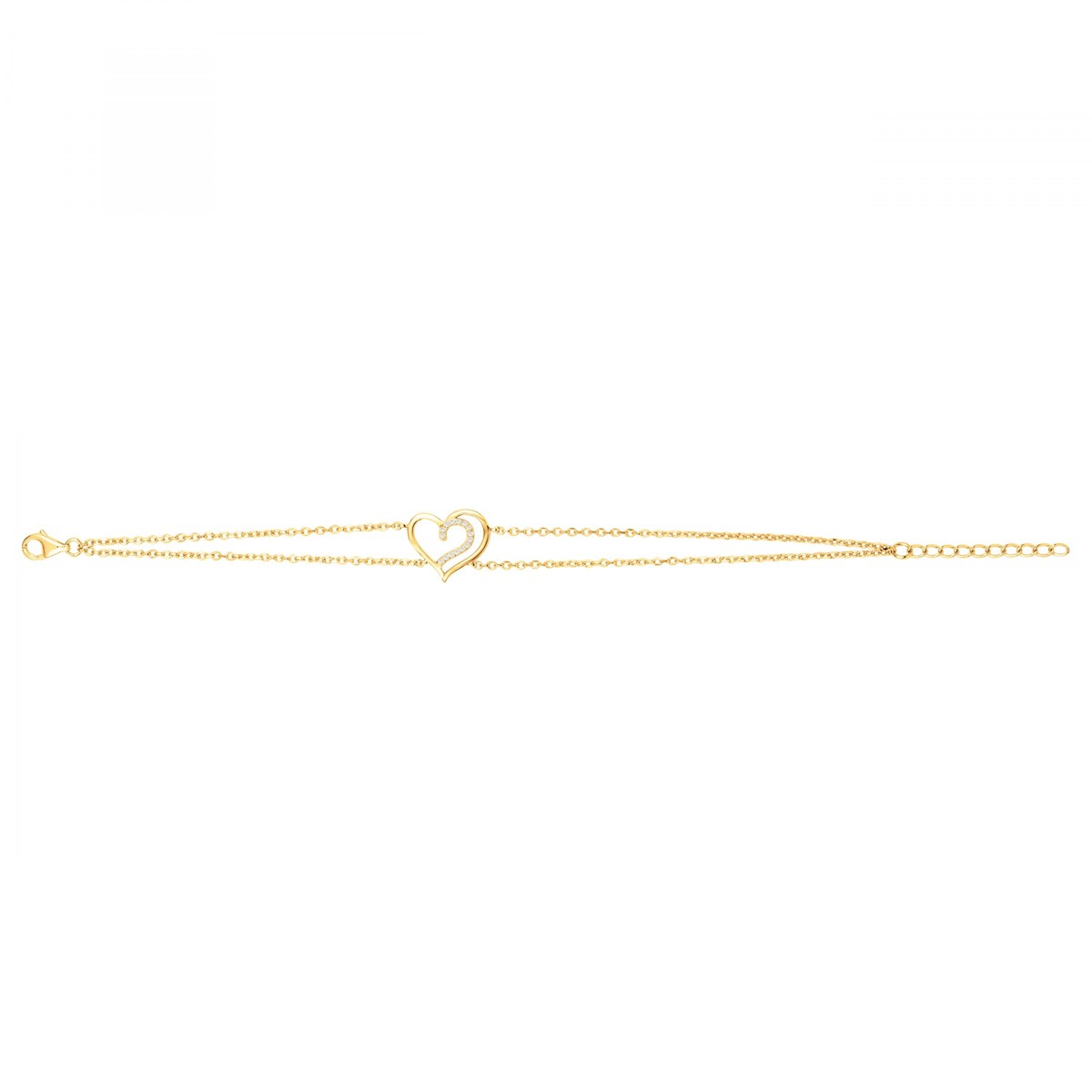 Bracelet souple en Plaqué Or avec oxyde de zirconium blanc