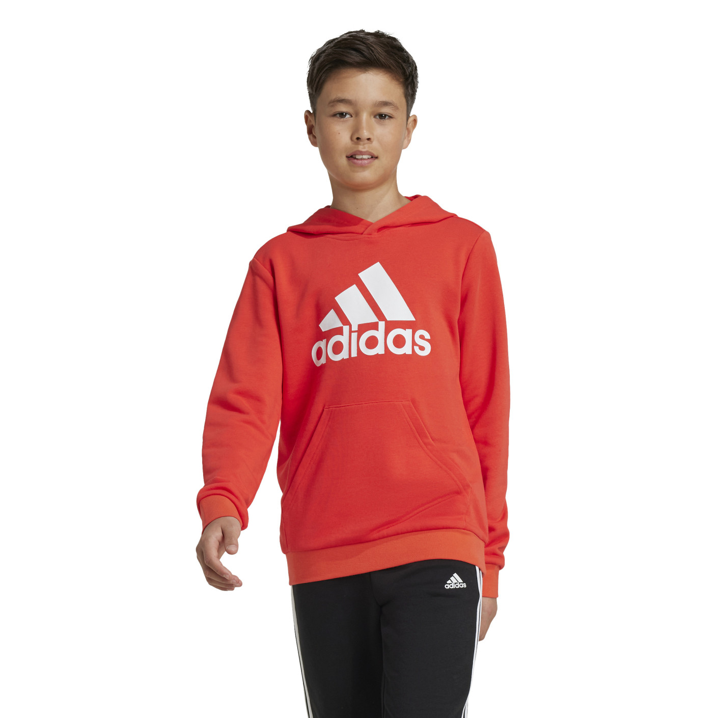 Adidas Essentials Big Logo Hoodie Kids Rood Wit
