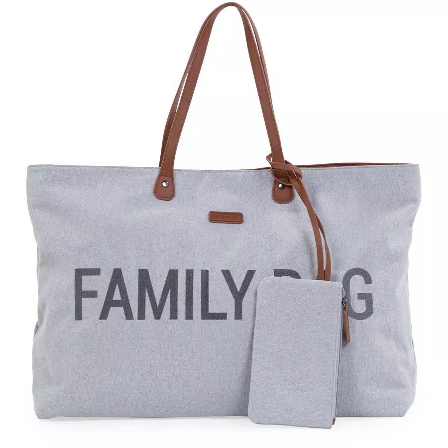CHILDHOME Wickelrucksack Family Bag Signatur Canvas Grau