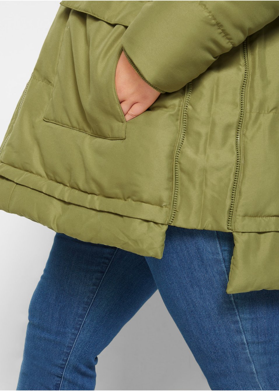 Veste d'hiver de grossesse avec capuche en polyester recyclé avec fonction portage