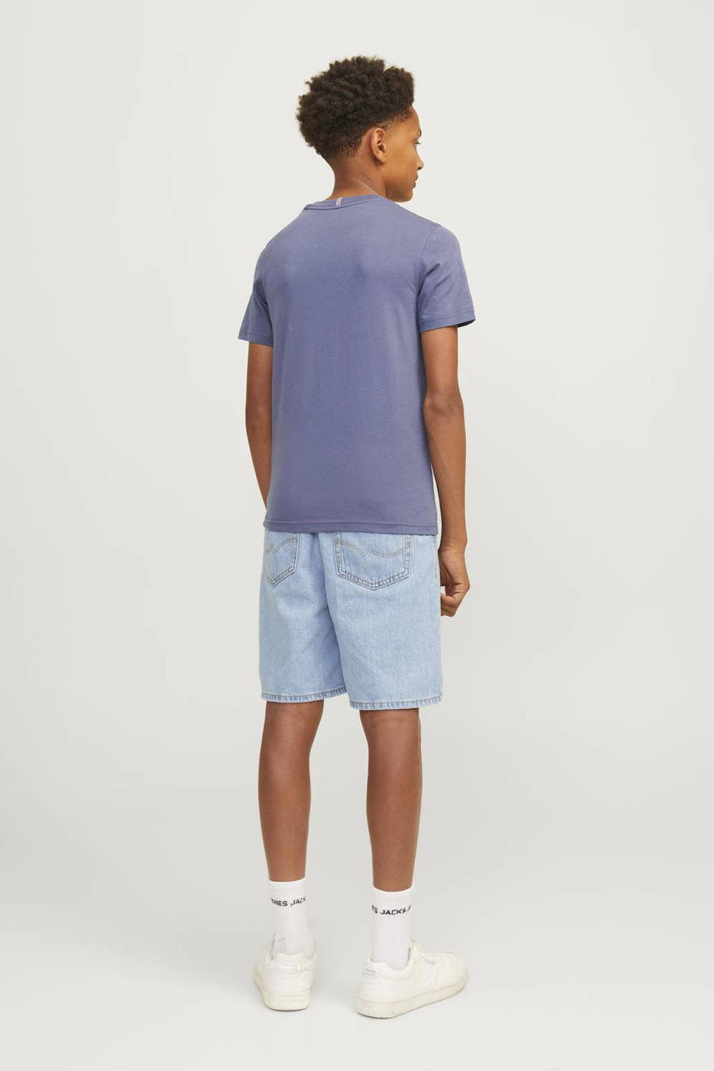 JACK & JONES T-shirt met printopdruk paarsblauw