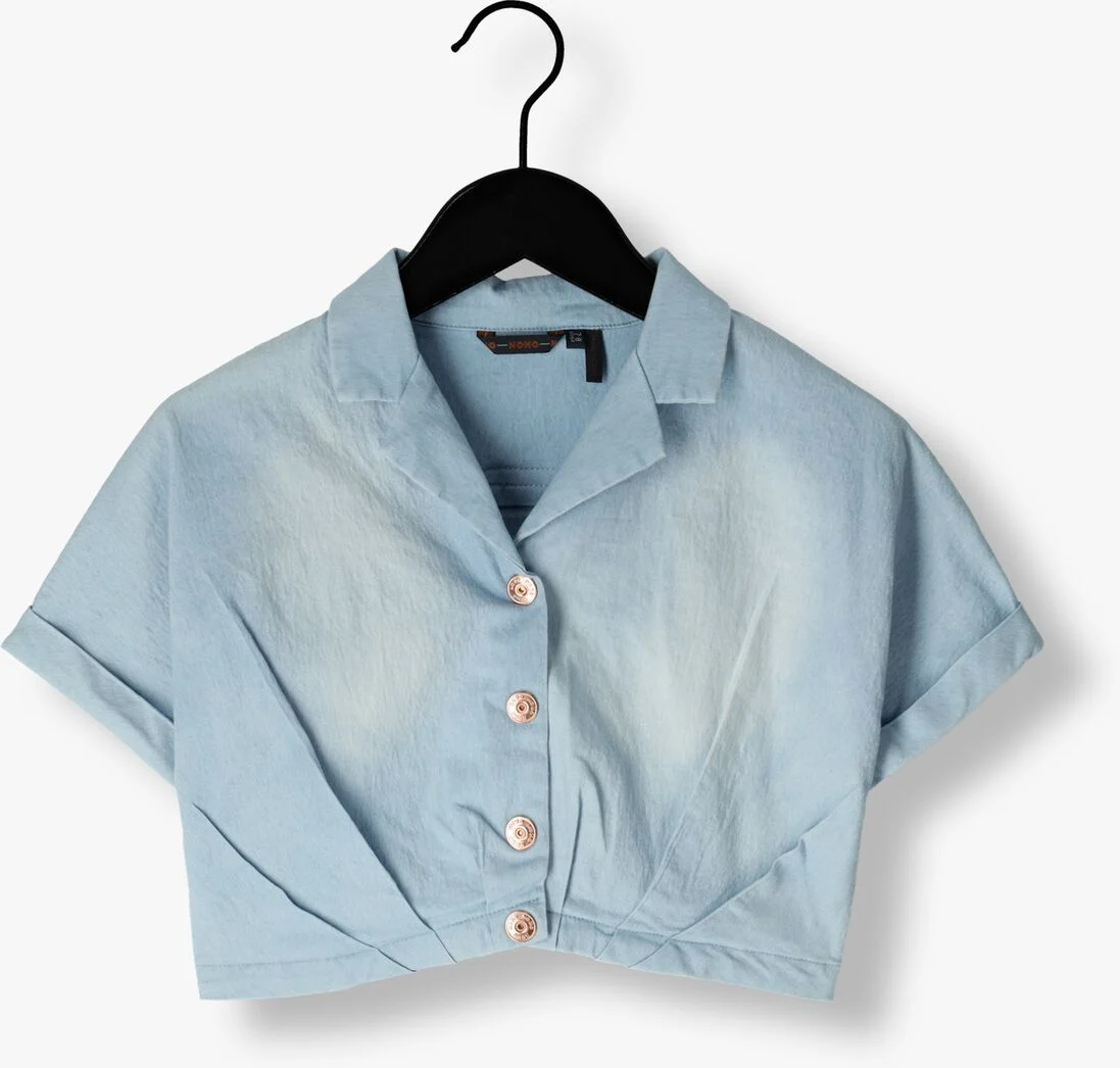 NONO blauwe nono blouse tara cropped denim blouse