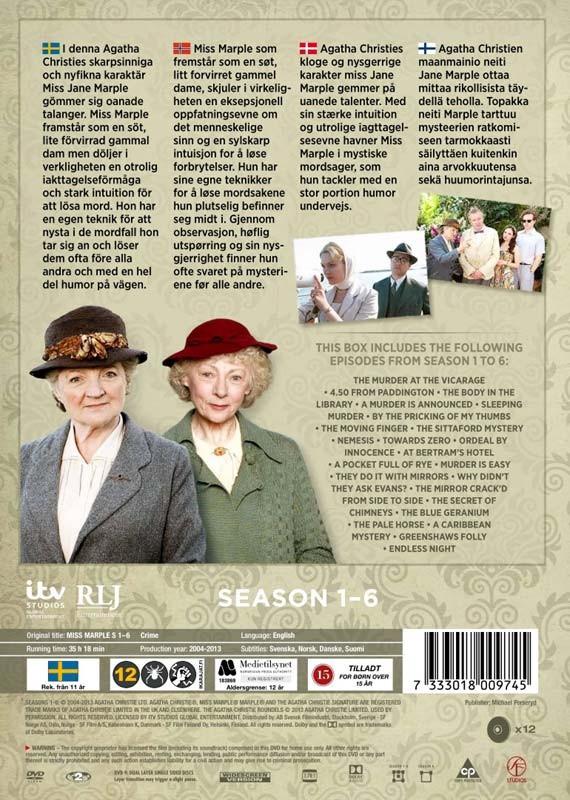Agatha Christie's Marple: Sæson 1-6 (Afsnit 1-23) (12-disc) - DVD