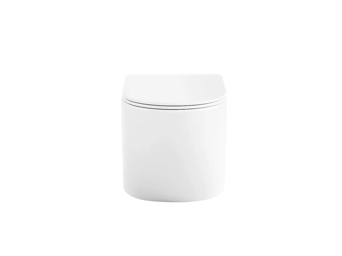 Pack WC suspendu blanc brillant avec bâti-support et plaque de déclenchement - JAVOINE