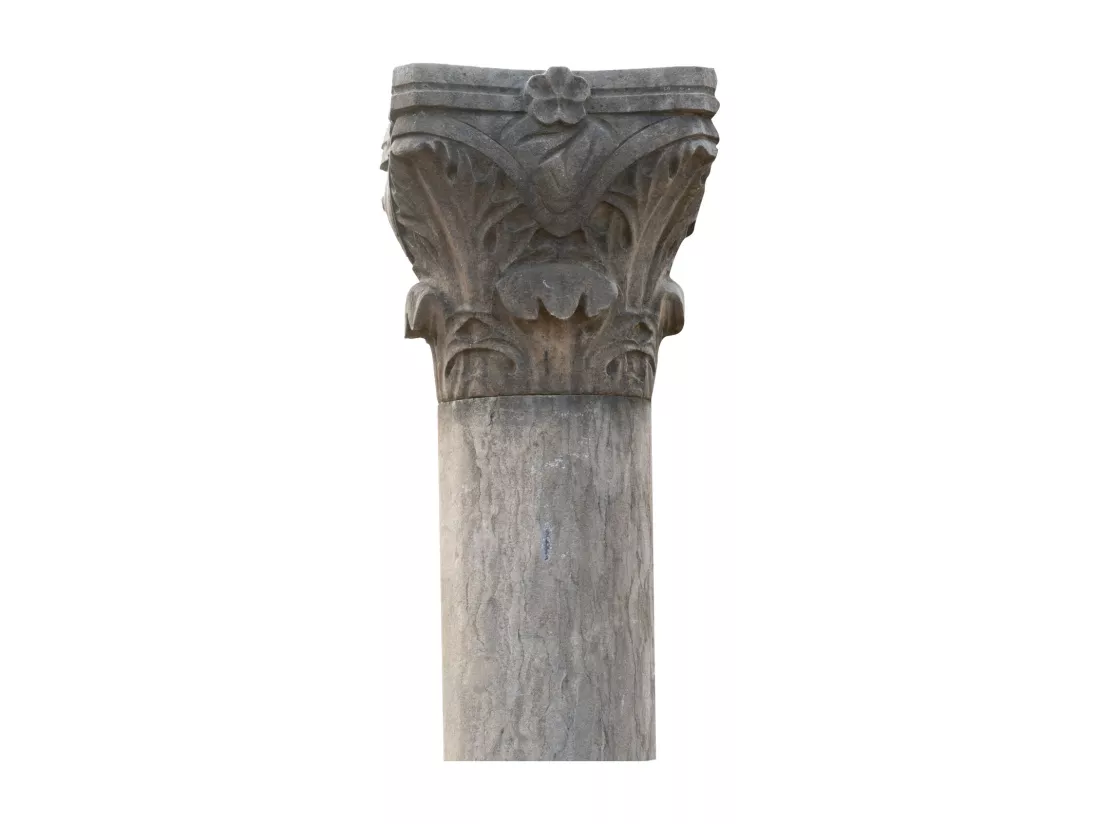 BISCOTTINI Colonne - Obélisque en Pierre Massif Finition Antique - Décorative - Jardin - Extérieur - Sculpture - Décoration de Jardin - 48x48x245cm
