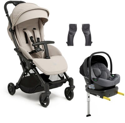 Beemoo Easy Fly Lux 4 Trille inkl Route i-Size Babybilstol & Base, Sand Beige/Mineral Grey