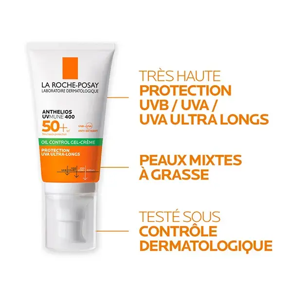 La Roche Posay Anthelios Oil Control UVmune 400 Gel Crème Solaire FPS 50+ 50ml
