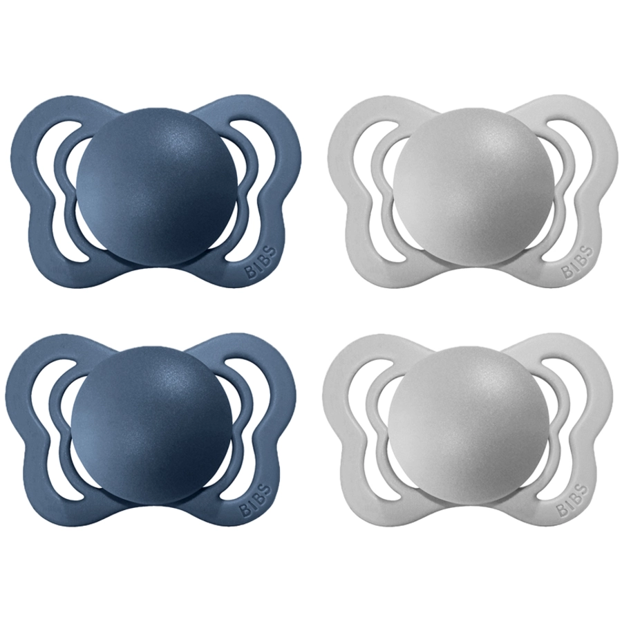 BIBS® Schnuller Couture Cloud  Steel Blue Silikon 0-6 Monate, 4 Stk.