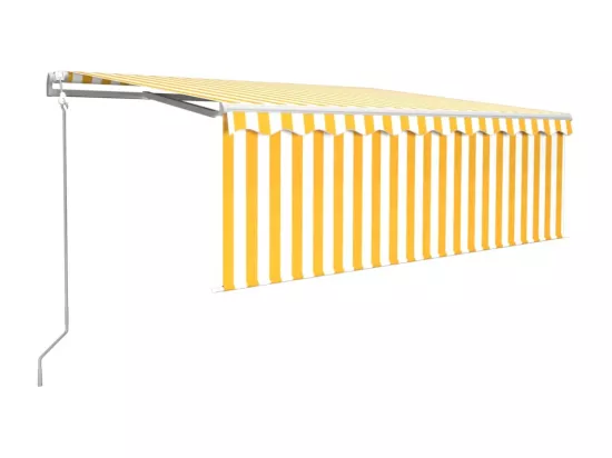 Auvent automatique rétractable avec store 4x3 m Jaune et blanc
