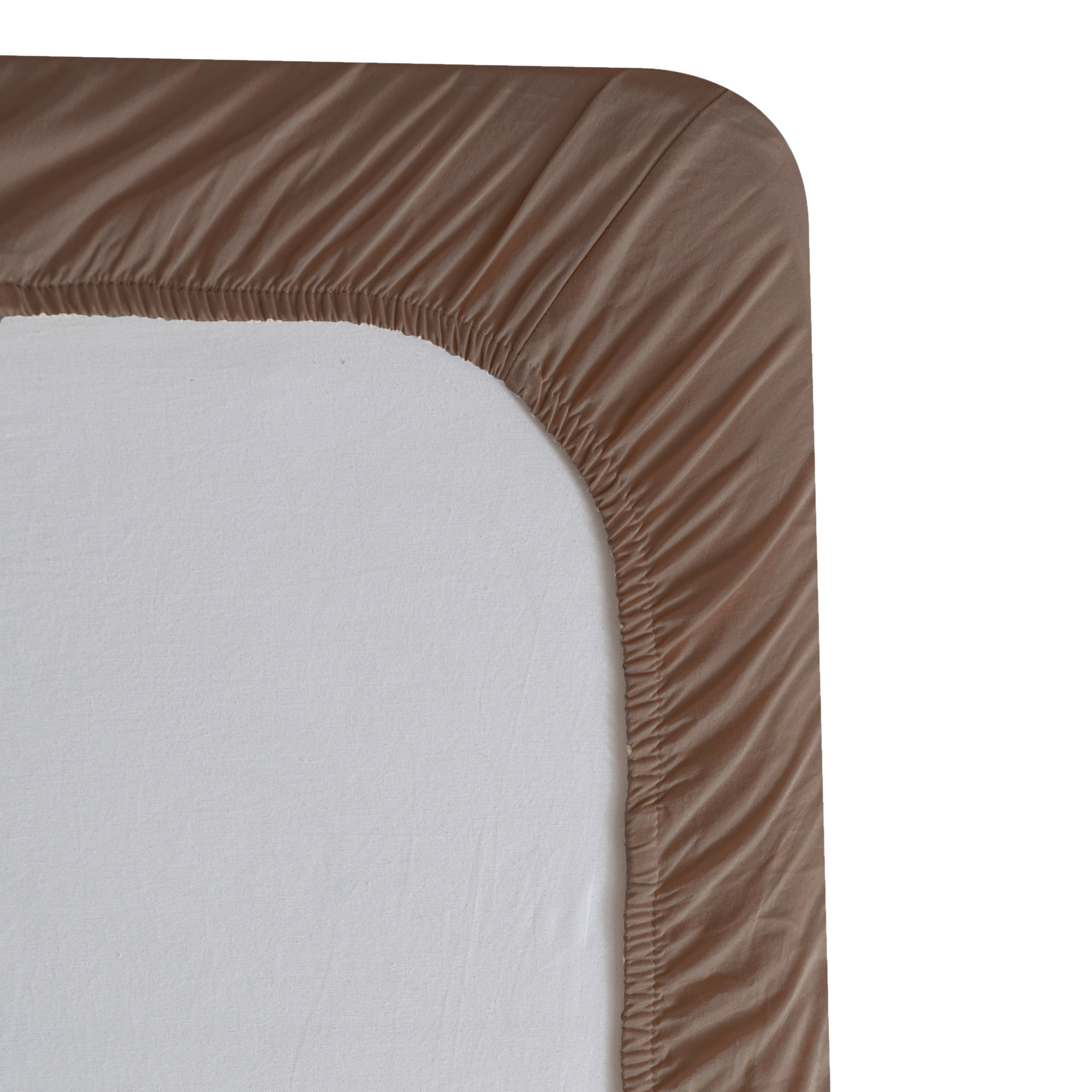 Hoeslaken Cotton 90x200+35 cm dark brown