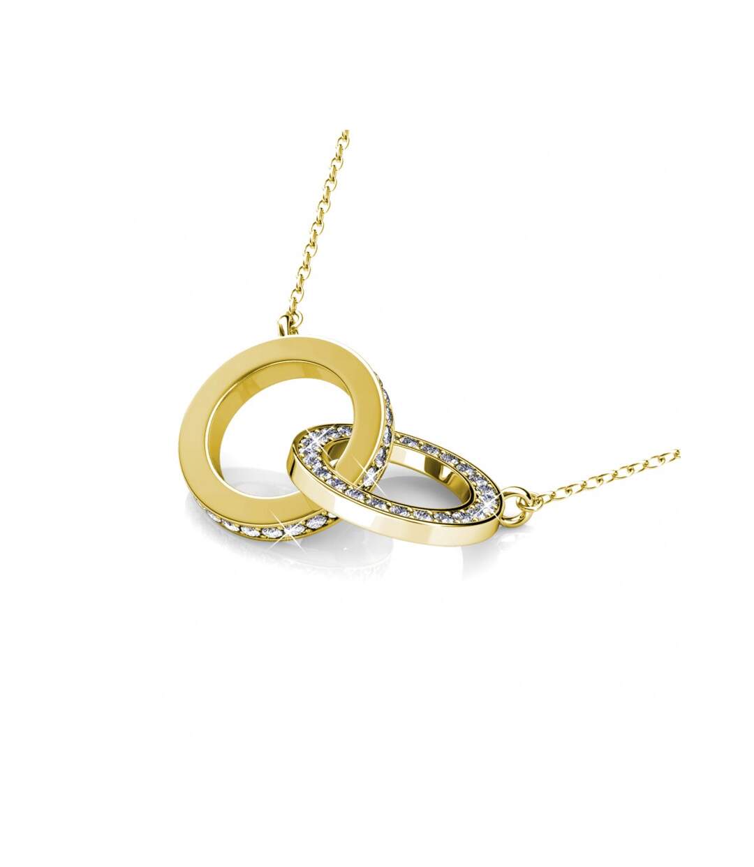 Pendentifs Circle Twin - Or Rosé et Cristal
