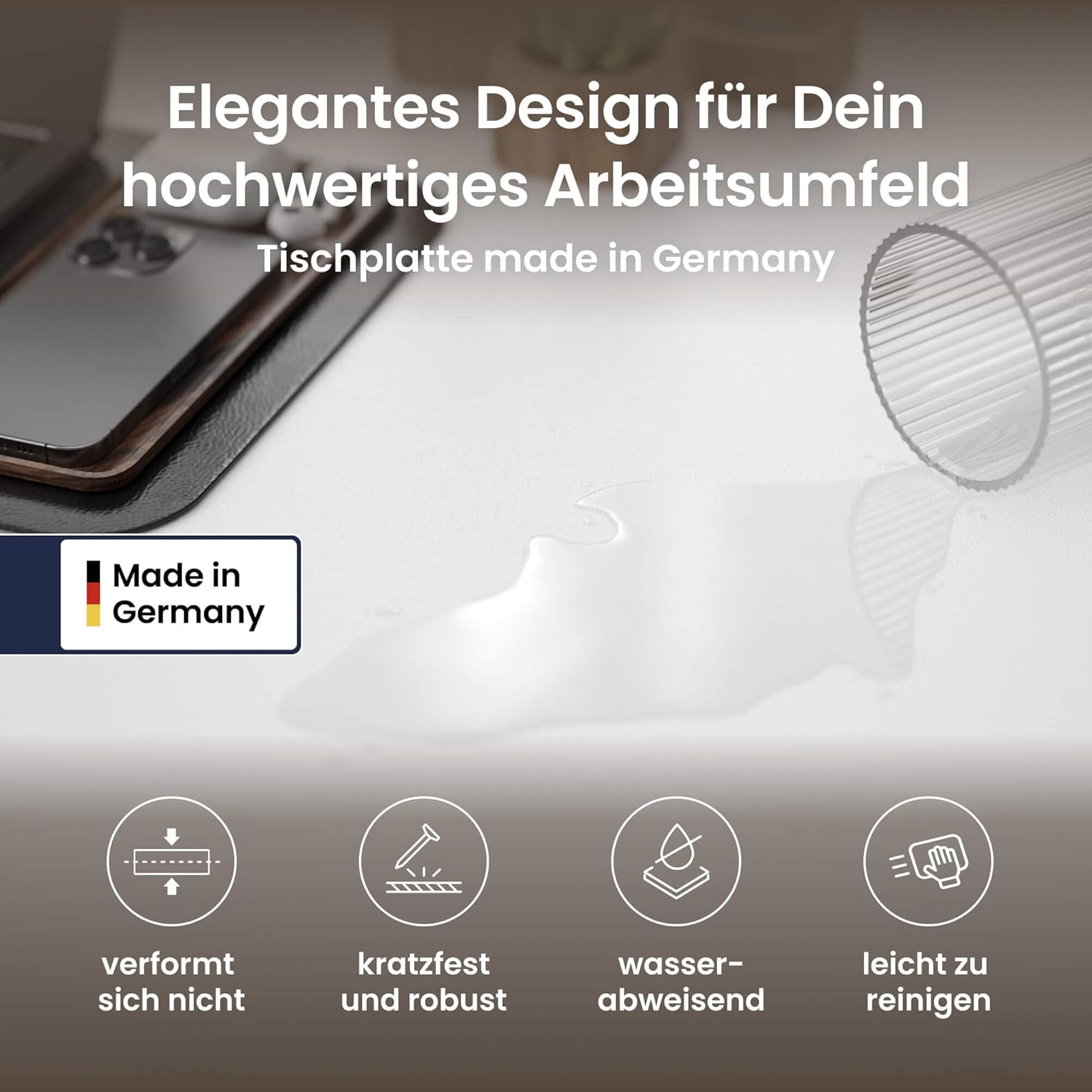 Ergotopia Desktopia Pro X Elektrisch höhenverstellbarer Schreibtisch, Ergonomischer Stehtisch für Büro oder Home Office (Weiß, Gestell Weiß, 120 x 80 cm)