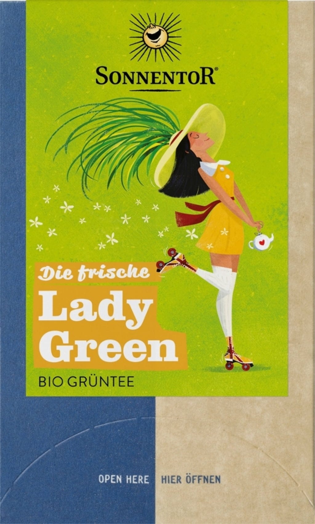 Sonnentor  Die frische Lady Green Tee Bio, 18 Doppelkammerbeutel (21,60 g)