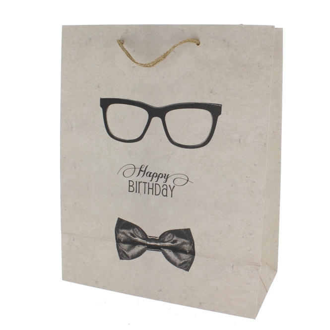 Geschenktasche Happy Birthday - ca. 26 x 12,5 x 32 cm