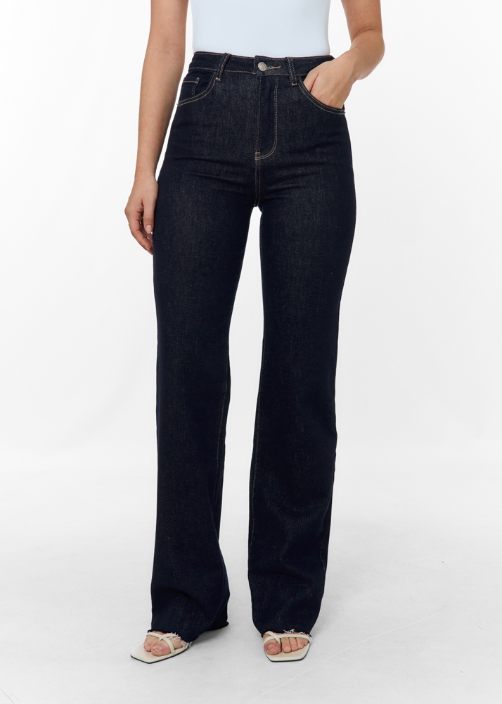 Straight leg stretch jeans marine blauw
