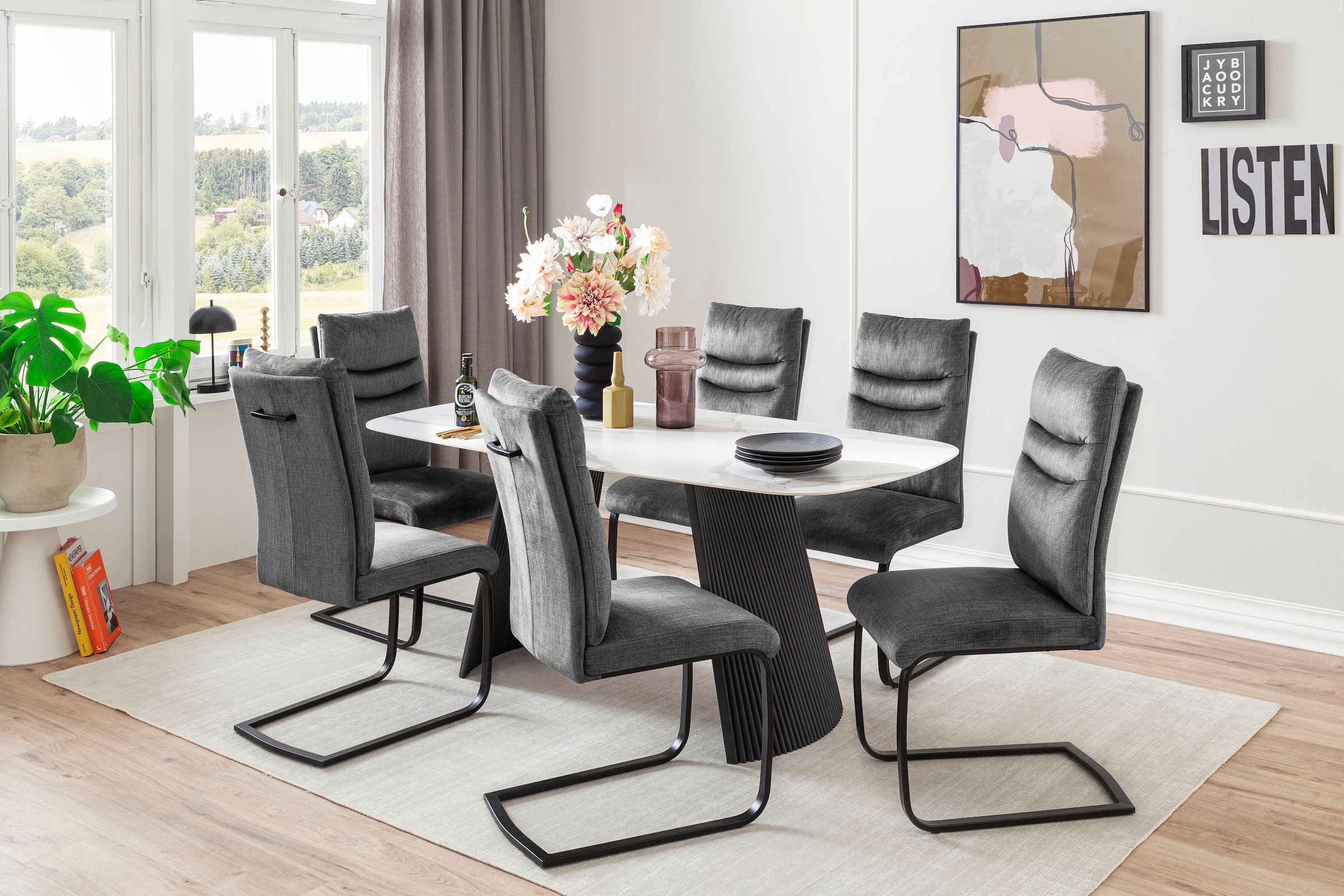 MCA furniture Freischwinger »Gibara Schwingstuhl 2er Set« (Set) 2 Stk.Esszimmerstuhl,Nosag Federung im Sitz,Flachrohr,Belastbarkeit 140 kg