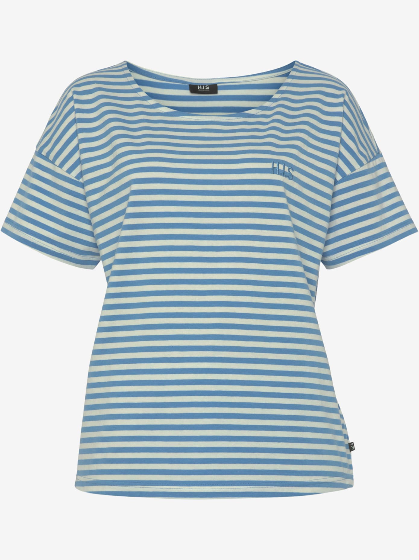 Pyjama court à rayures en fils teintés