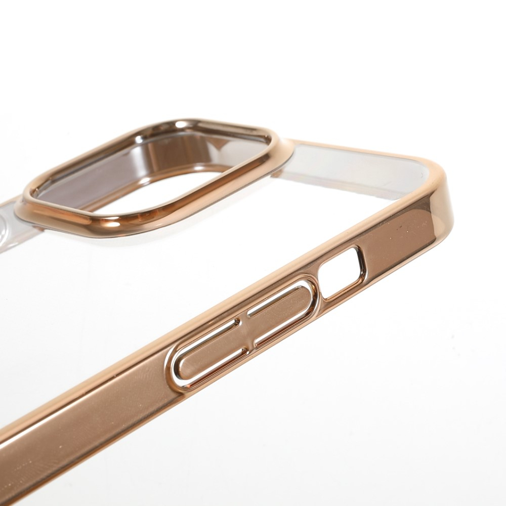 iPhone 13 Pro Hardcase Hülle mit Galvanisiertem Rahmen - Gold / Transparent