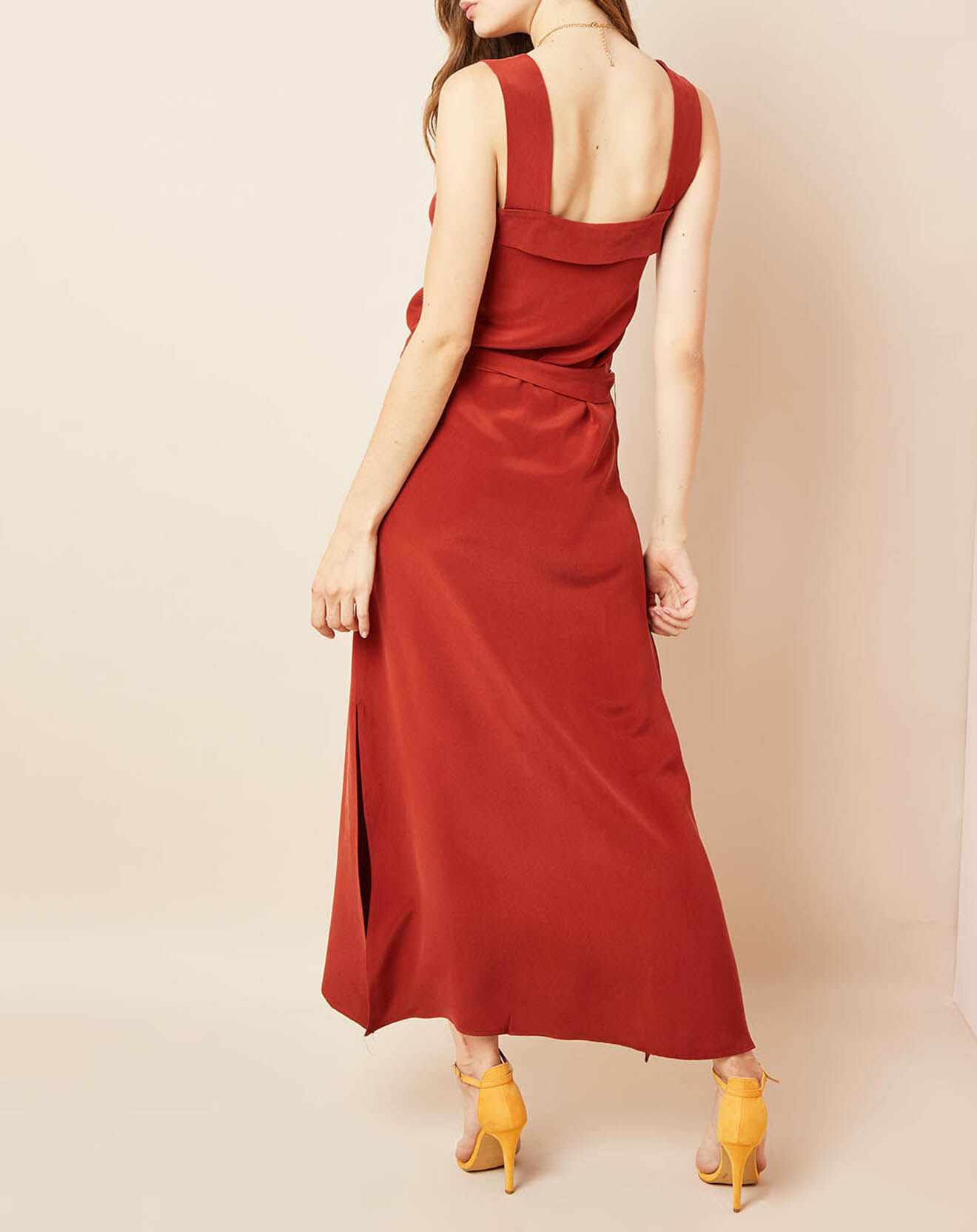 Hotel Particulier Robe longue 100% Soie brique