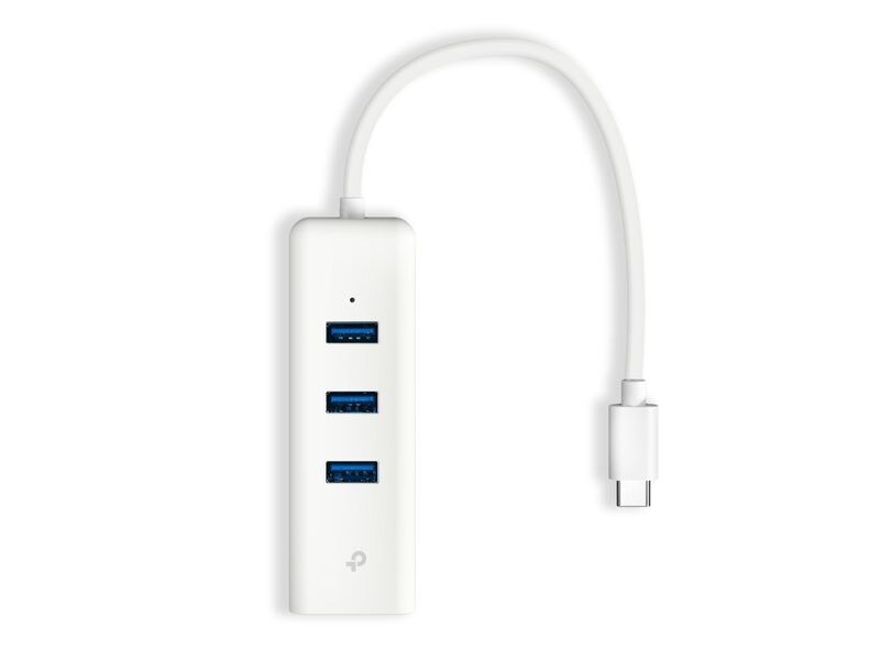 TP-Link Netzwerk-Adapter UE330C USB Typ-C USB Typ-C 3-Port Hub & Gigabit Ethernet Adapter