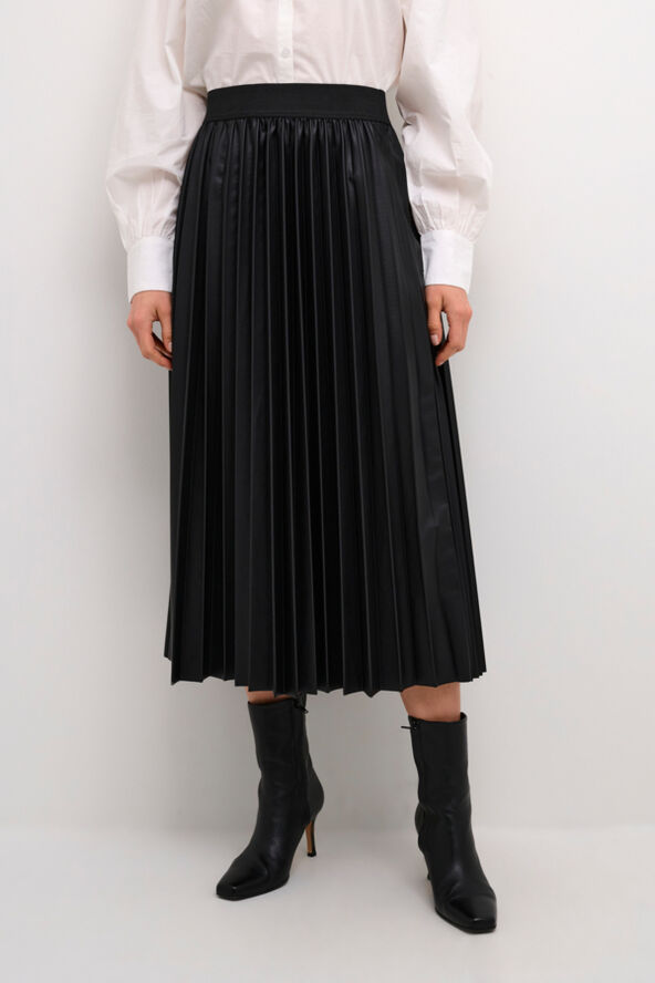 Cream CRPoppi Plissé Skirt Pitch black