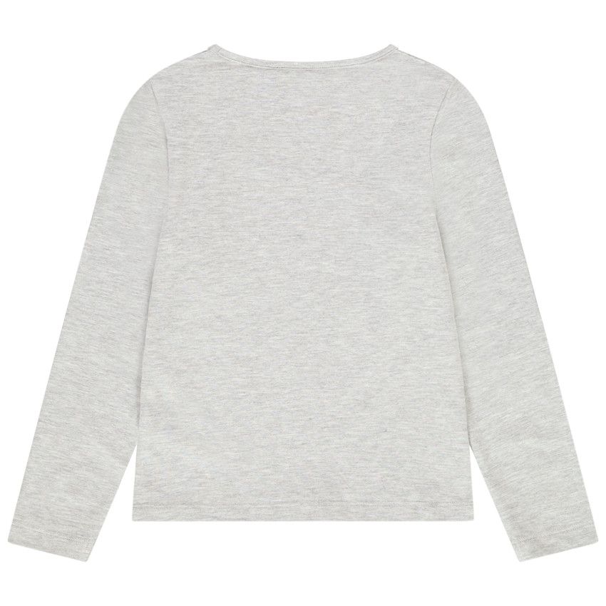 T-shirt manches longues en jersey print fantaisie pour fille - Gris clair