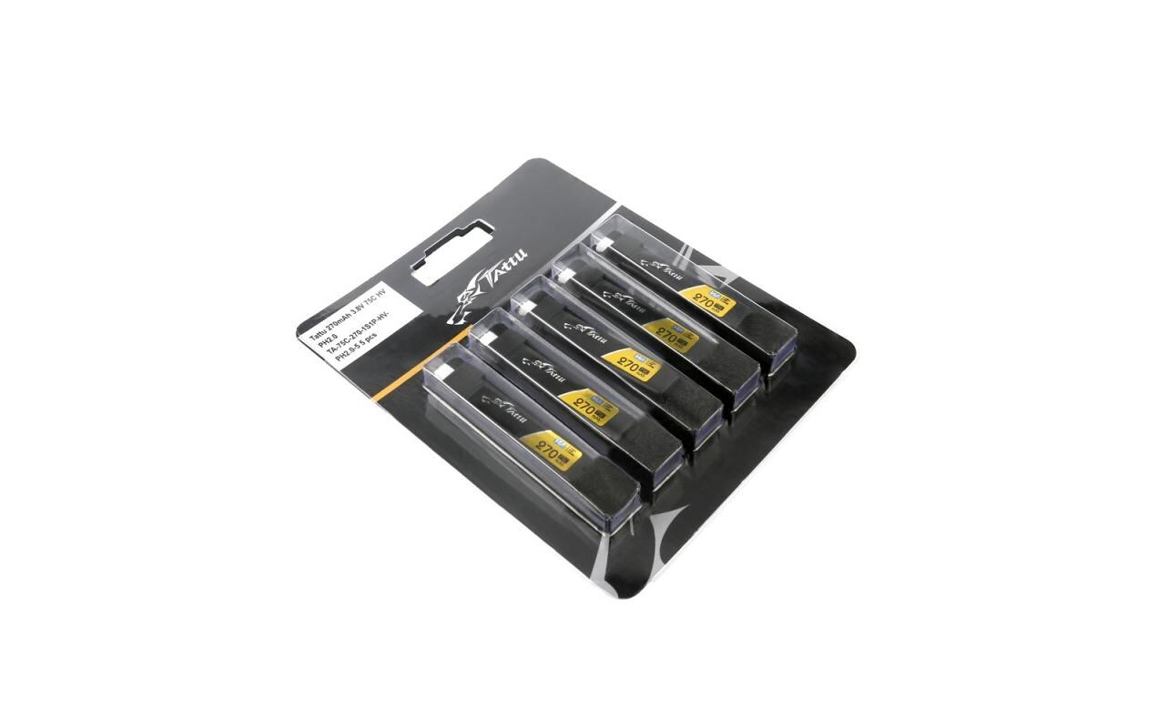 RC-Akku LiHV 270 mAh 3.8 V 75C 5 StückSoftcase 1S LiHV-Akku für RC Flugmodelle