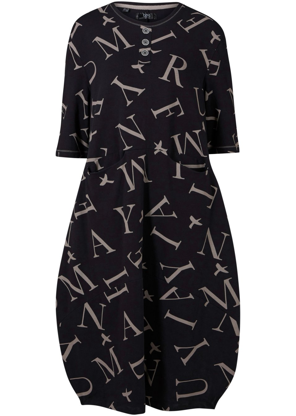 Robe coton ample avec poches, mi-manches