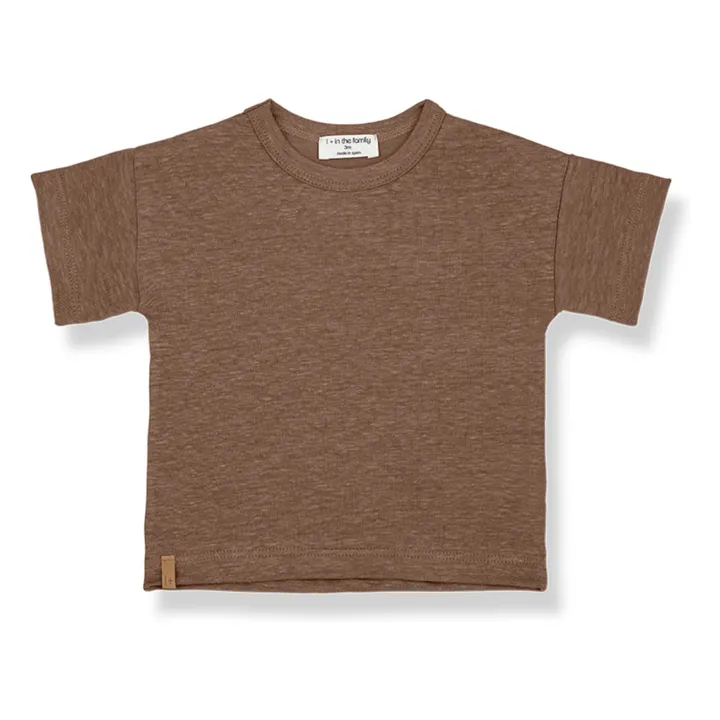 1+ in the family T-shirt Tintoretto Lin | Chocolat