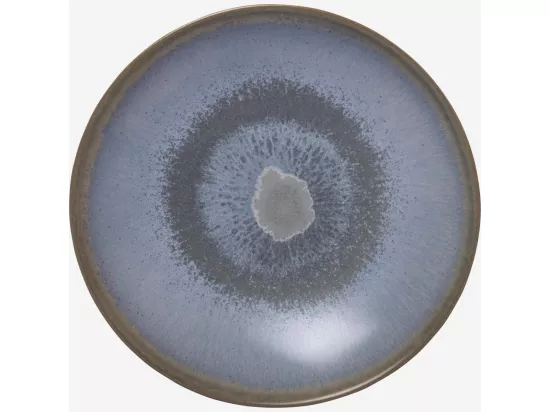 HABITAT - Petite assiette en grès - 16 cm - Bleu et marron (Lot de 4) - Asta