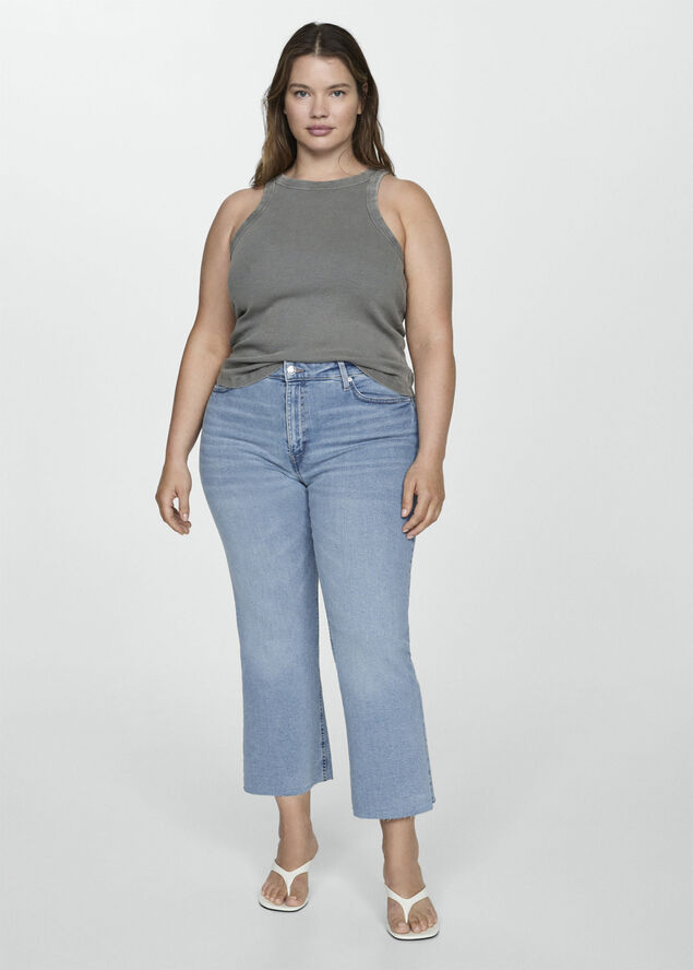 MANGO Jeans Sienna flare crop Open blue