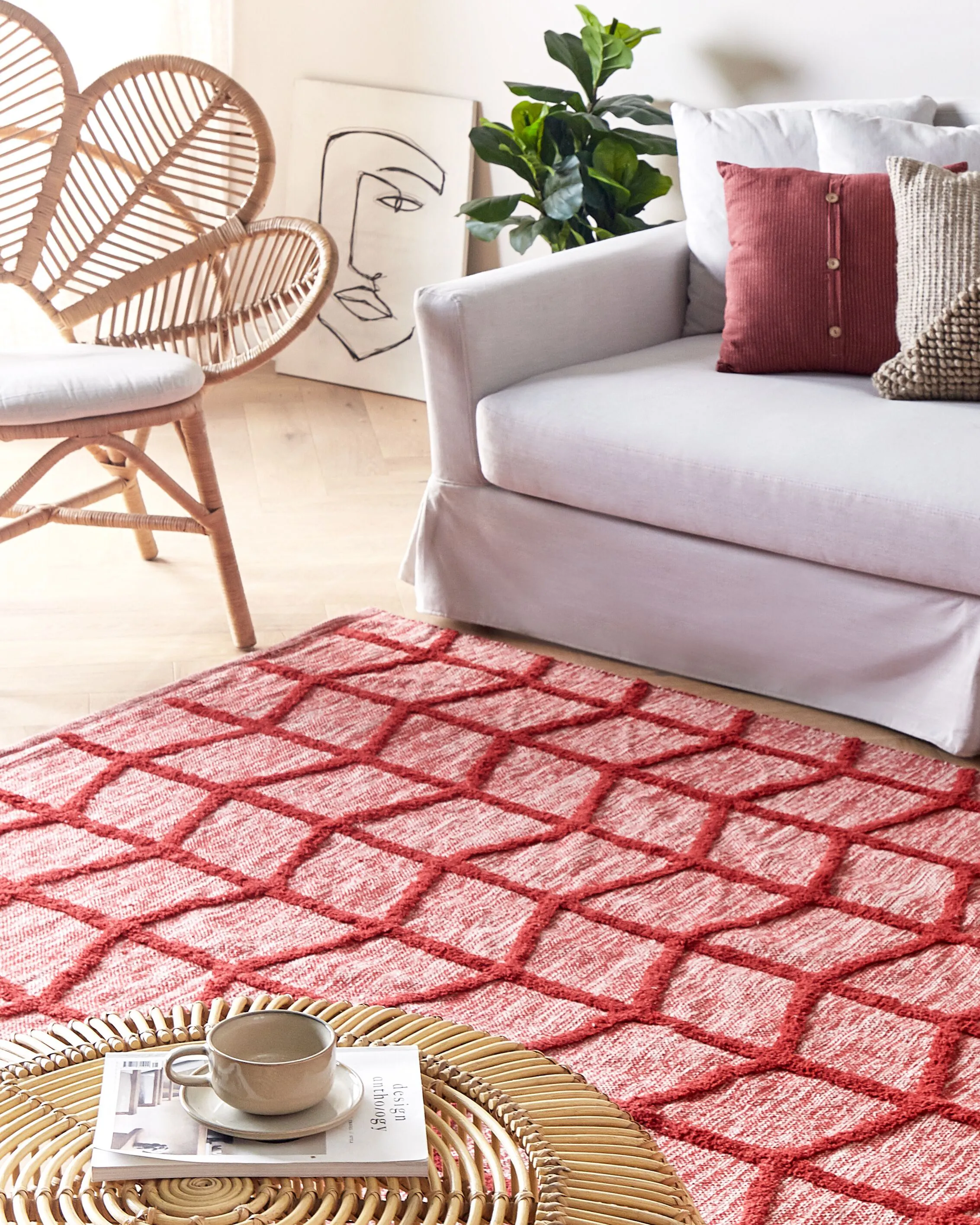Vloerkleed SIVAS Rood 160 x 230 cm Katoen