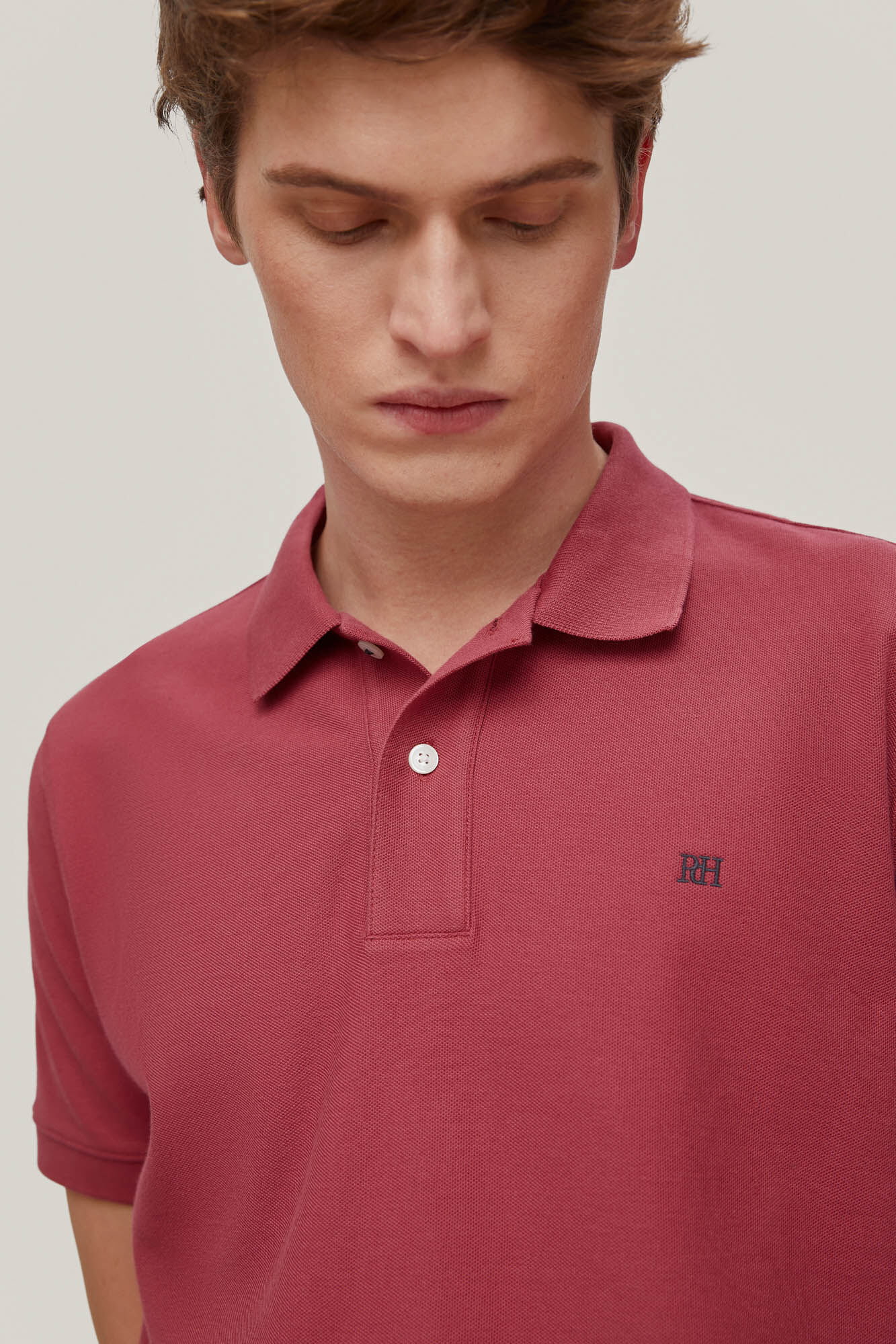 Camisa polo com logotipo - Bordô