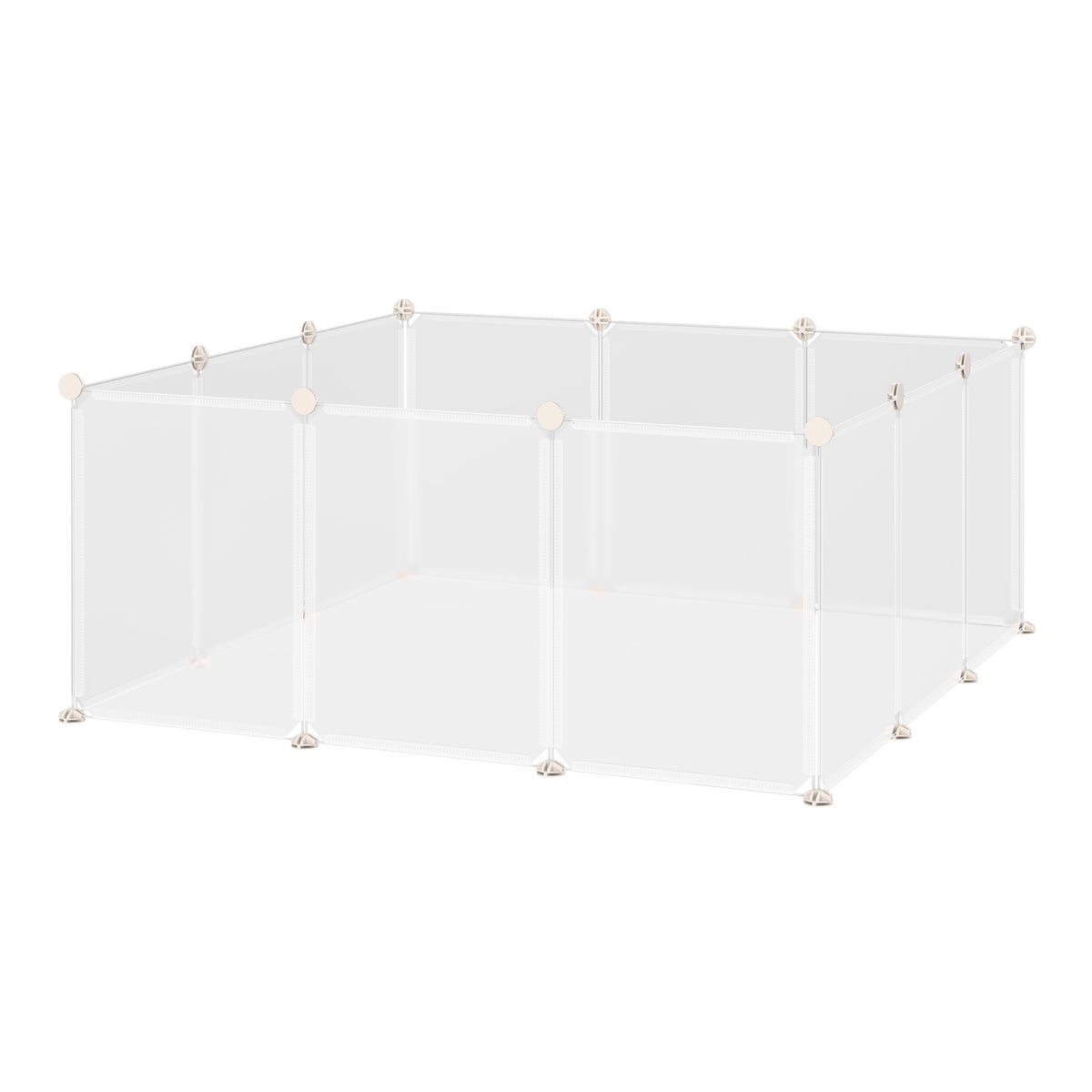 PawHut gaasomheining, buitenren, 105 x 105 x 45 cm, metaal PP-hars, wit
