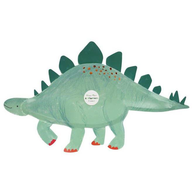 Assiettes en carton dinosaure bleu Meri Meri