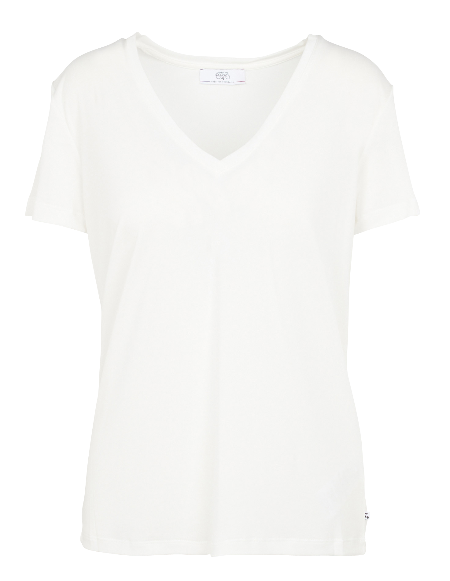Tee-shirt col V fluide | Blanc