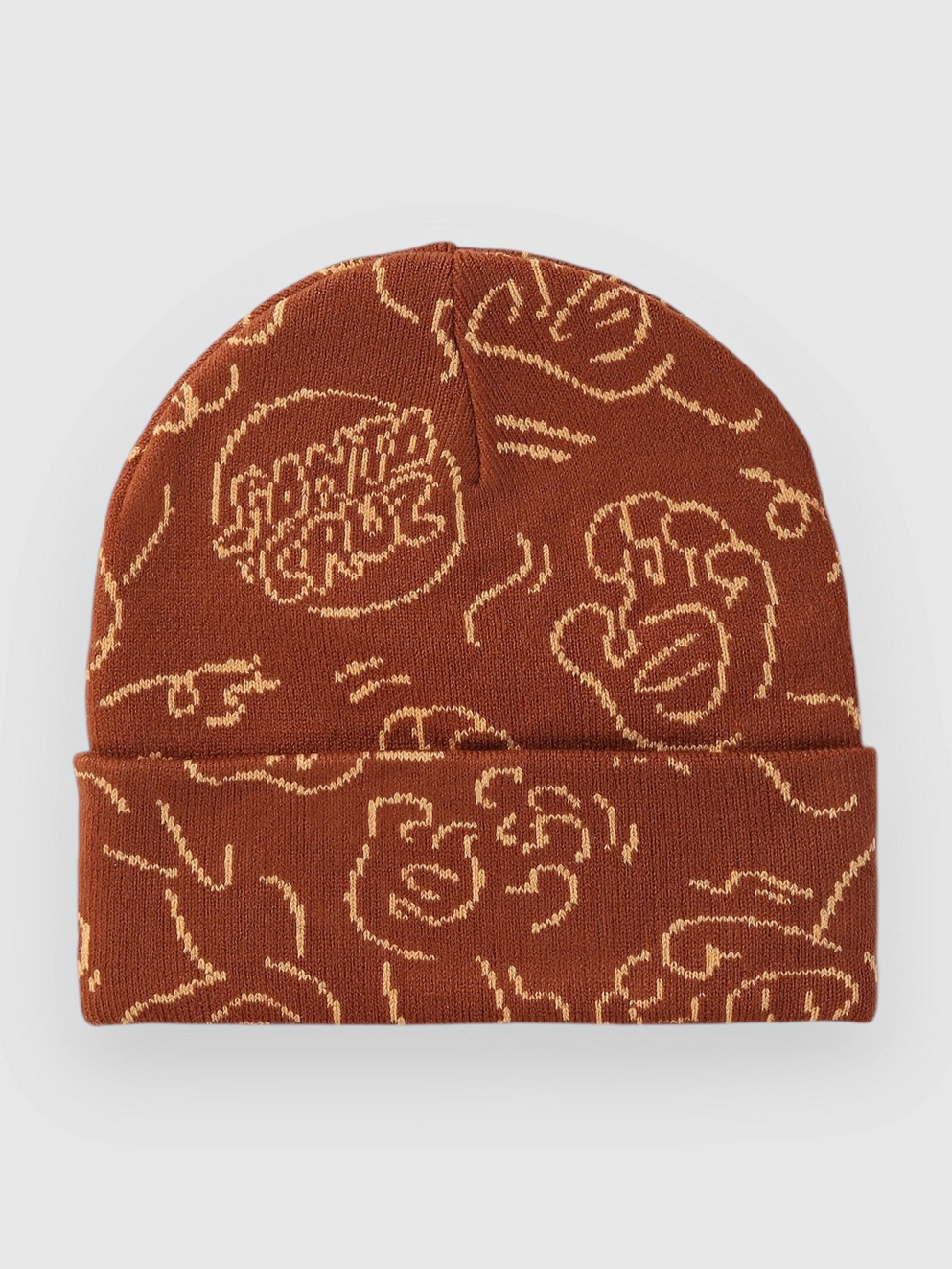 Santa Cruz Contour Hand Repeat Beanie burnt sienna