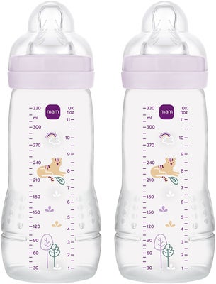 MAM Easy Active Tåteflaske 330 ml 2-Pakk, Pink