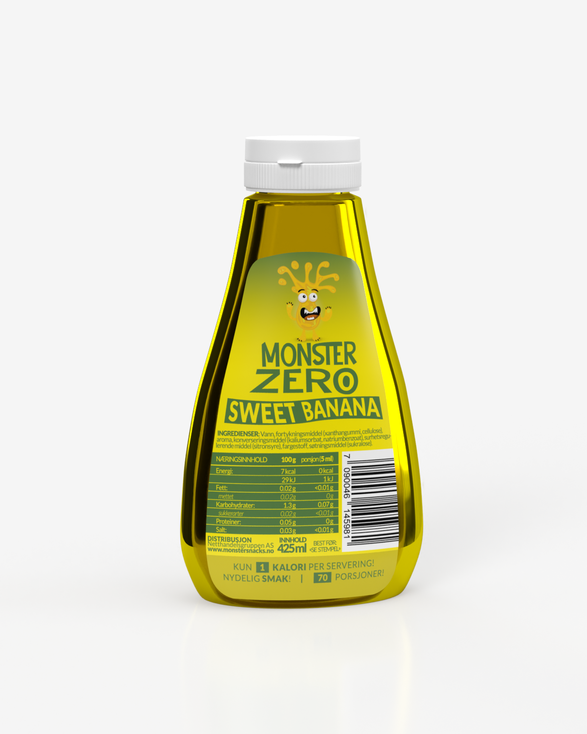 3x Monster Zero Calorie Syrup - Sweet Banana 425ml - TREPAKNING! - DATODEAL