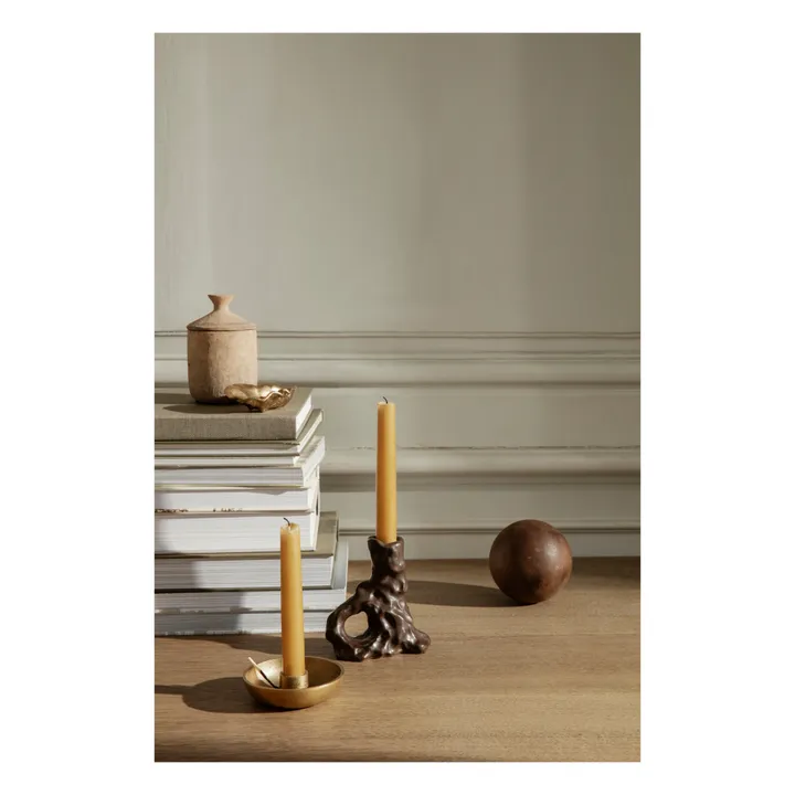 Ferm Living Bougeoir Dito simple en grès | Marron