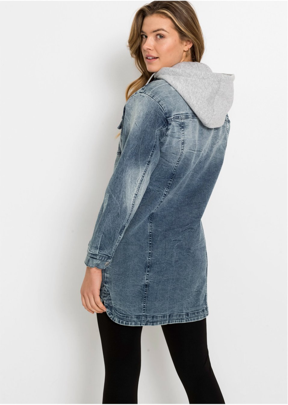 Veste en jean à capuche