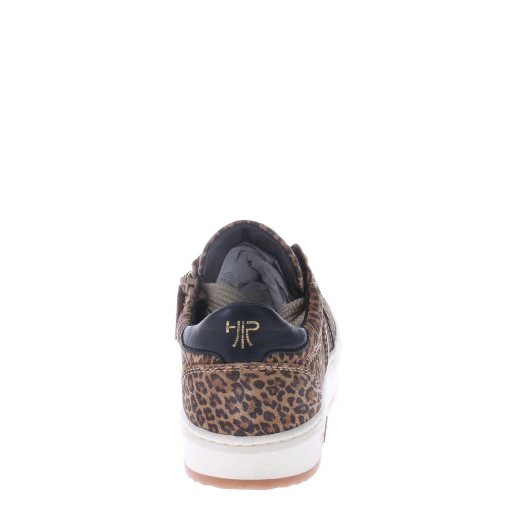 Hip suède sneakers met panterprint cognac/zwart